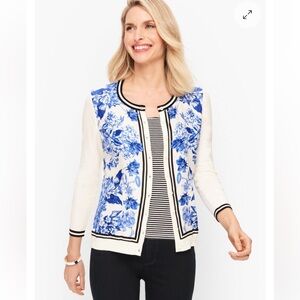 Talbots TOILE WOVEN CARDIGAN